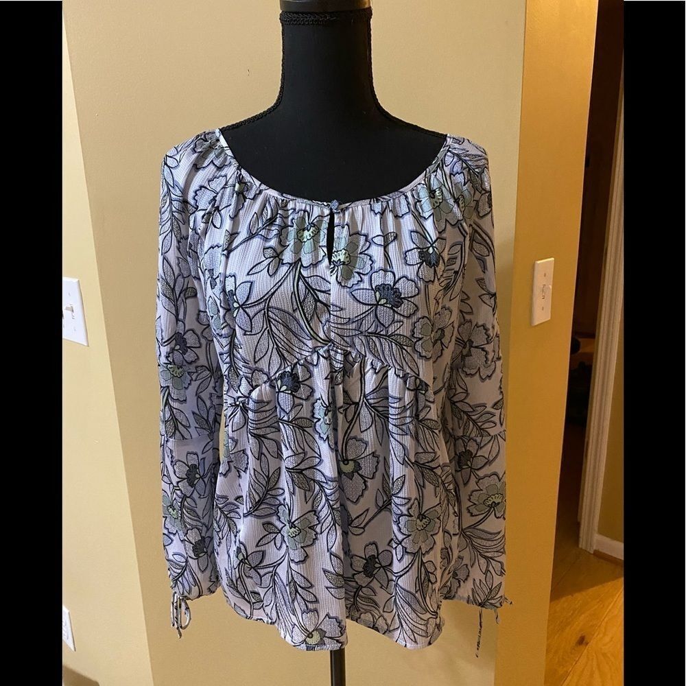 Vera Wang Princess Blouse XS Empire Style Long Sleeve
